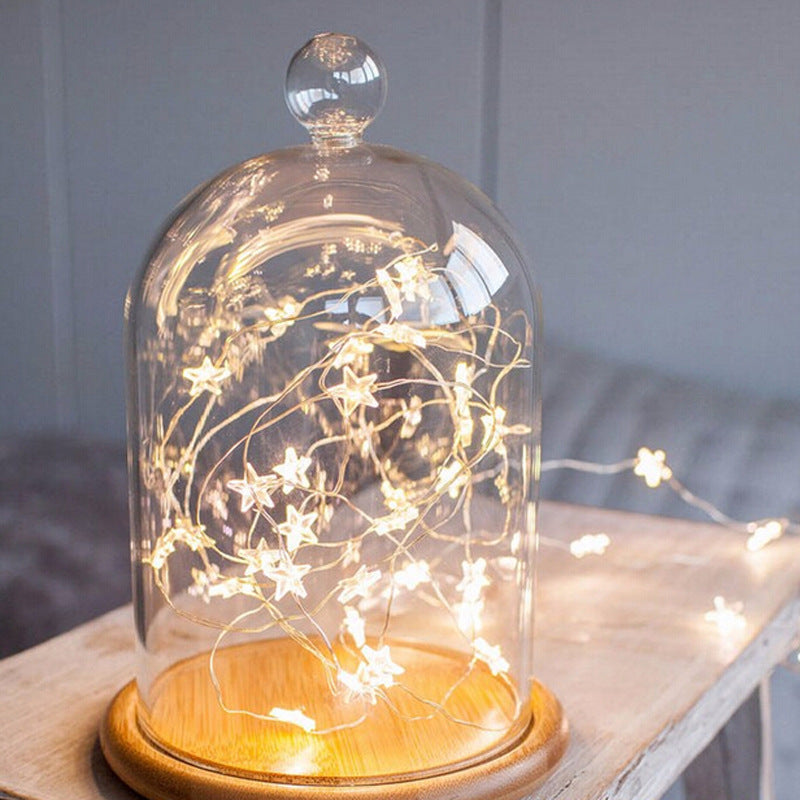 LED Star Fairy Lights Battery Operated Twinkle String Light Copper